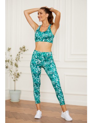 Green Jungle Floral Active Yoga Set