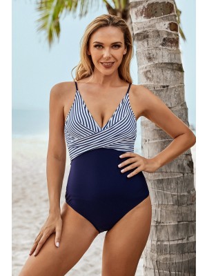Stripe And Blue One Piece Swimsuit