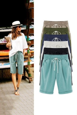 Plus Size Pockets Casual Shorts