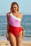 Colorful One Shoulder Onepiece Swimsuit