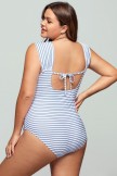 Striped Wide Straps OnePiece Swimsuit