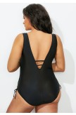 Black Plunge VNeck OnePiece Swimsuit