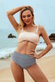 Bandeau Ruffle Bikini With High Waisted Bottom