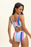 Rainbow Strip  Bikini Set