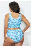 Blue Mermaid Ruffle Midkini Swim Bikini Set