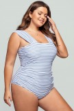Striped Wide Straps OnePiece Swimsuit